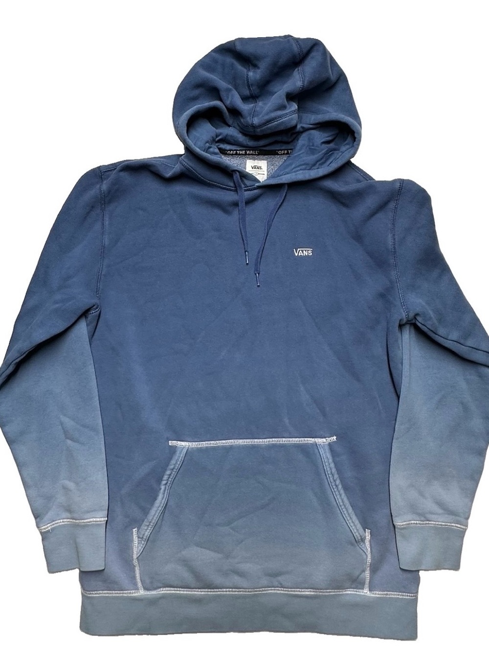 Vans ComfyCush Hoodie Large Blue Ombre Heavyweight Fleece Pullover Sweatshirt